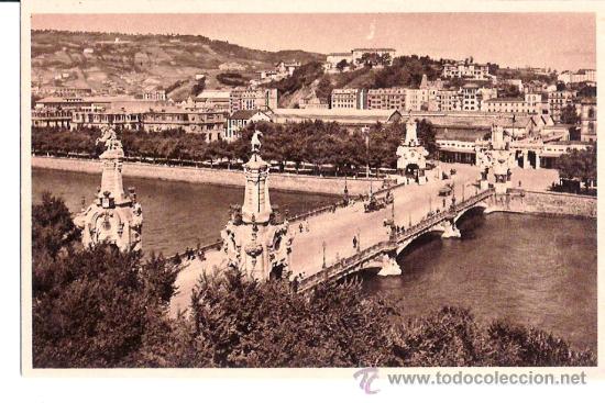 Postkarten: TARJETA POSTAL DE SAN SEBASTIAN, GUIPUZCOA. PUENTE M&ordf; CRISTINA. N&ordm;12 FOTO GALARZA.