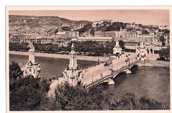 Postkarten: TARJETA POSTAL DE SAN SEBASTIAN, GUIPUZCOA. PUENTE DE M&ordf; CRISTINA. N&ordm;12 FOTO GALARZA.