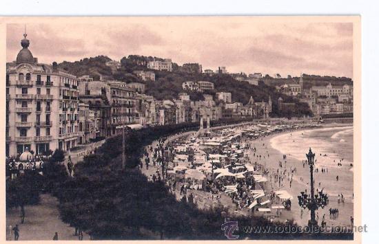 Postkarten: TARJETA POSTAL DE SAN SEBASTIAN, GUIPUZCOA. PASEO Y PLAYA. N&ordm;320 FOTO GALARZA.