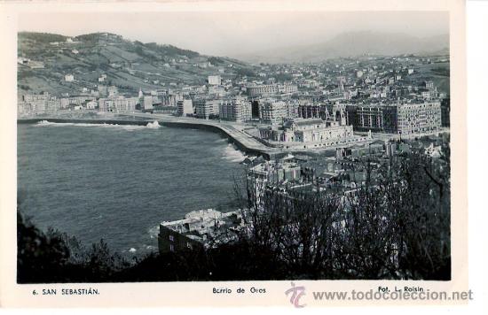 Postkarten: TARJETA POSTAL DE SAN SEBASTIAN, GUIPUZCOA.BARRIO DE GROS. N&ordm;6 FOTO L. ROISIN.