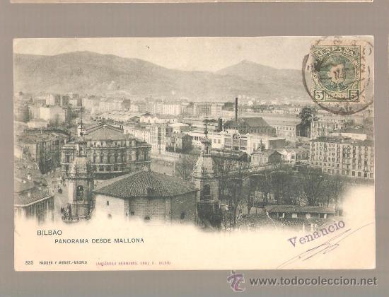 Postales: Bilbao, Panorama desde Mallona. 1902 - Foto 1