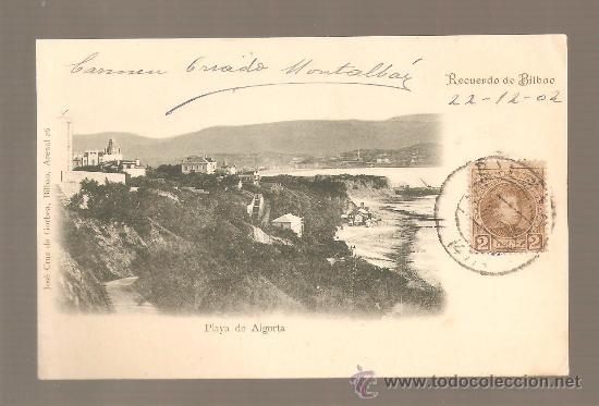 Postales: Bilbao Playa de Algorta. 1902 - Foto 1