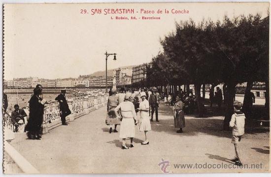 Postkarten: san sebastian - guipuzcoa - paseo de la concha - n&ordm; 29 - ed. roisin - a&ntilde;os 20