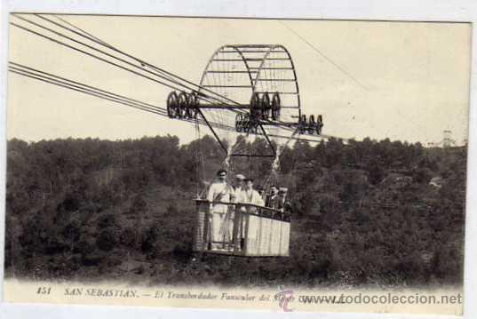 Postales: San Sebastian. n&ordm; 151. L.L. Levi. El transbordador funicular de Monte Ulia. Sin circular.