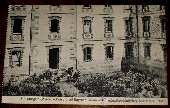 Cartoline: ANTIGUA POSTAL DE MURGUIA (ALAVA) COLEGIO DEL SAGRADO CORAZON DE JESUS - 12 - PATIO INTERIOR - FOTO