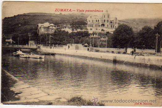 Cartes Postales: Guipuzcoa. Zumaya. Jose M. Olaizola. Vista panor&aacute;mica. Casta&ntilde;eira. Sin circular.