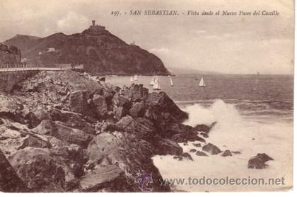 Postais: N&ordm; 8056 POSTAL SAN SEBASTIAN VISTA DESDE EL NUEVO PASEO DEL CASTILLO BARCOS