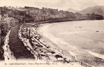 Cartoline: N&ordm; 7753 POSTAL SAN SEBASTIAN PAIS VASCO PASEO Y PLAYA DE LA CONCHA