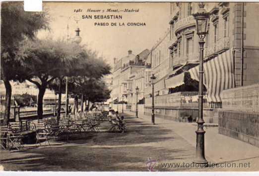 Postkarten: Hauser y Menet n&ordm; 1481. Paseo de la Concha. San sebastian. Guipuzcoa. Serie general.