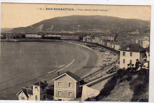 Cartes Postales: Guipuzcoa. San Sebastian. n&ordm; 2 B. Vista general desde Isaburu. G..G. Galarza.