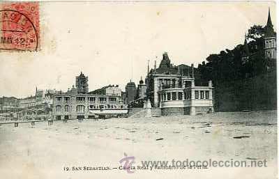 Cartoline: SAN SEBASTIAN.- CASETA REAL Y BALNEARIO DE LA PERLA. EDIT. MAYOR HERMANOS N&ordm; 12