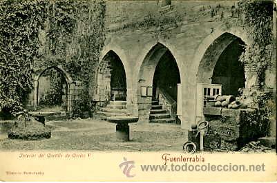 Postales: GUIP&Uacute;ZCOA.- FUENTERRABIA.- INTERIOR DEL CASTILLO DE CARLOS V.- ED. TIBURCIO BERROTAR&Aacute;N.