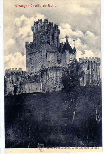 Postais: Vizcaya. Castillo de Butr&oacute;n. L.G. Bilbao. Sin circular.