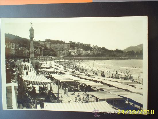 Postkarten: san sebastian- playa de ba&ntilde;os y subida al paseo  -ver reverso