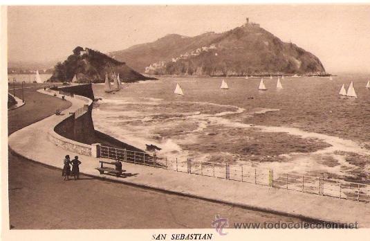 Postkarten: TARJETA POSTAL. SAN SEBASTIAN. N&ordm; 142. PASEO DEL PRINCIPE DE ASTURIAS. ED. GALARZA.