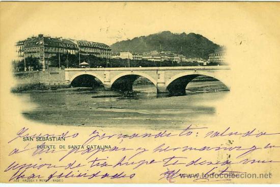 Postales: POSTAL SAN SEBASTIAN PUENTE DE SANTA CATALINA