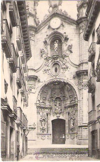 Postais: TARJETA POSTAL. GUPUZCOA. SAN SEBASTIAN. N&ordm; 365. IGLESIA DE SANTA MARIA. ED. HAUSER Y MENET.