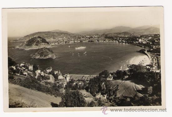 Cartes Postales: SAN SEBASTIAN .POSTAL-FOTOGRAFICA.VISTA DESDE EL MONTE IGUELDO.GALARZA