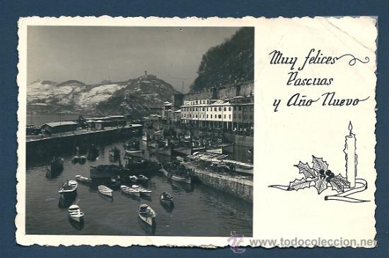 Postais: 1012 ANTIGUA POSTAL DE SAN SEBASTIAN -  PUERTO DE PESCADORES  - CIRCA 1954 - FOTO GALARZA