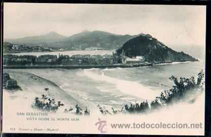 Postais: TARJETA POSTAL DE SAN SEBASTIAN - VISTA DESDE EL MONTE ULIA. 912. HAUSER Y MENET