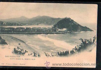 Postales: TARJETA POSTAL DE SAN SEBASTIAN - VISTA DESDE EL MONTE ULIA. 912. HAUSER Y MENET