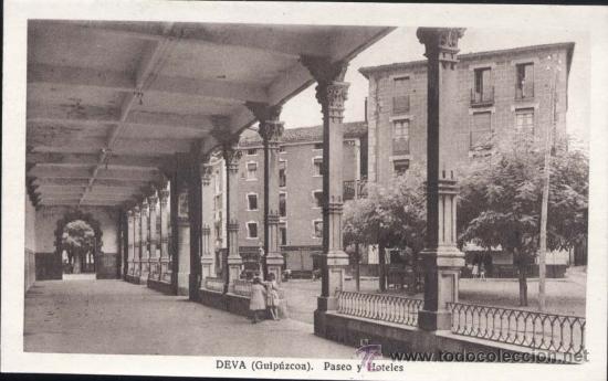Postales: DEVA (GUIPUZCOA).- PASEO Y HOTELES - Foto 1