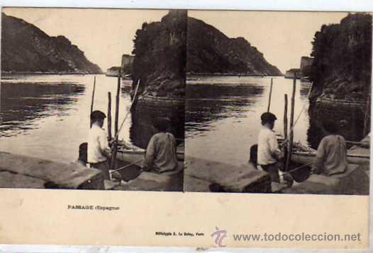 Postales: Guipuzcoa. Passaje. Pasajes. postal esteroscopica. Reverso sin dividir. Sin circular.