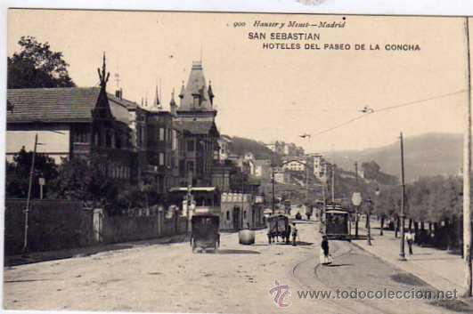 Postcards: GUIPUZCOA. SAN SEBASTIAN. Hoteles del Paseo de la Concha. 900. Hauser y Menet.