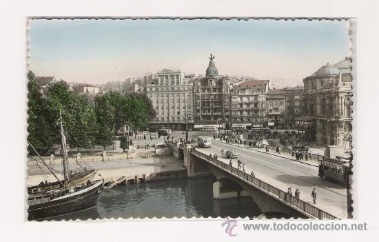 Postales: BILBAO.-PUENTE DE LA VICTORIA Y TEATRO ARRIAGA.-GARCIA GARRABELLA
