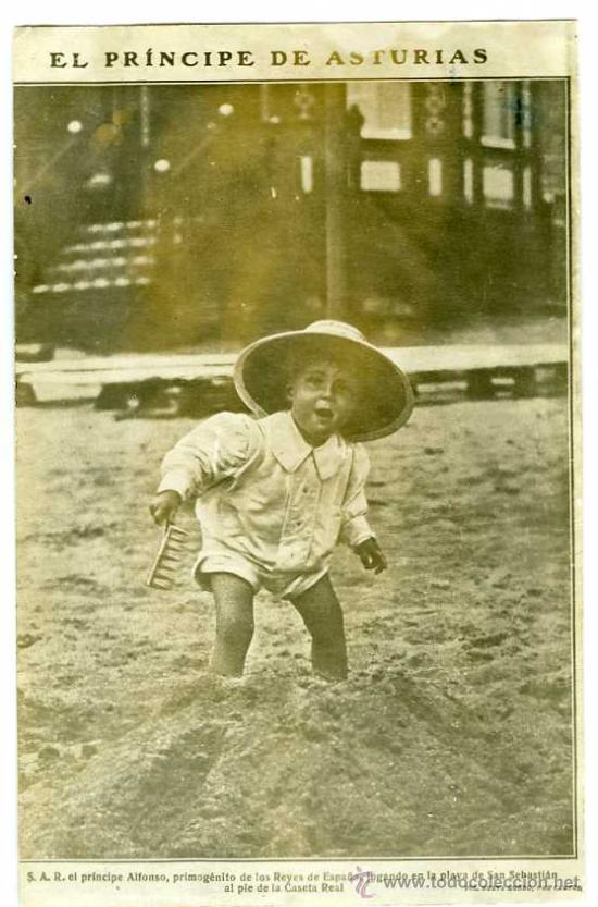 Postales: POSTAL PRINCIPE ALFONSO PLAYA SAN SEBASTIAN EPOCA ALFONSO XIII
