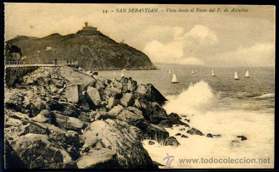 Postales: SAN SEBASTIAN : Ed. G. G. Galarza N&ordm; 34 - Vista desde el Paseo del P. de Asturias