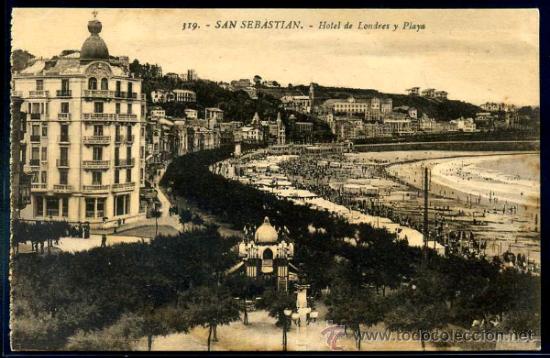 Postales: SAN SEBASTIAN : Ed. G. G. Galarza N&ordm; 319 - Hotel de Londres y Playa