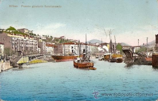 Postales: BILBAO - PUENTE GIRATORIO FUNCIONANDO - Foto 1