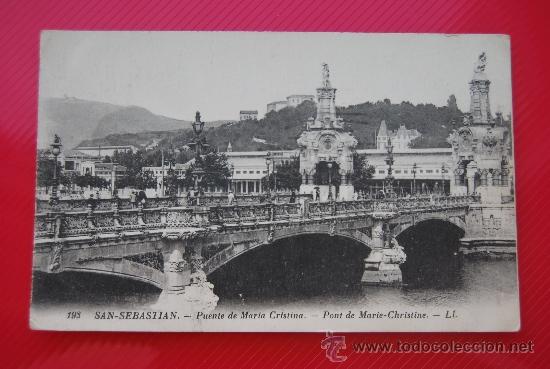 Postais: POSTAL DE SAN SEBASTIAN: PUENTE DE MARIA CRISTINA