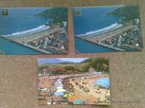 Postales: 3 postales de Deva (Guip&uacute;zcoa). Playa (2 de las postales son iguales). - Foto 1