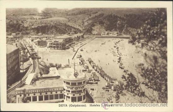 Postales: DEVA (GUIPUZCOA).- HOTELES Y PLAYA - Foto 1