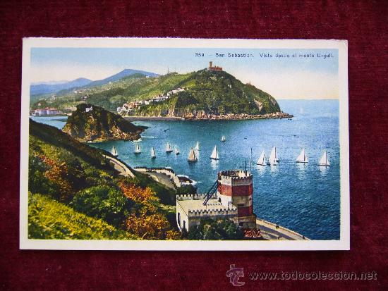 Postales: Postal 359 San Sebastian. Guip&uacute;zcoa. Fot. Galarza. Vista desde el monte Urgull.