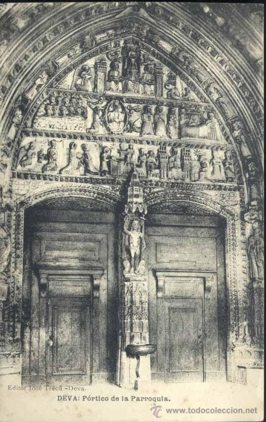 Postales: DEVA (GUIPUZCOA).- PORTICO DE LA PARROQUIA - Foto 1