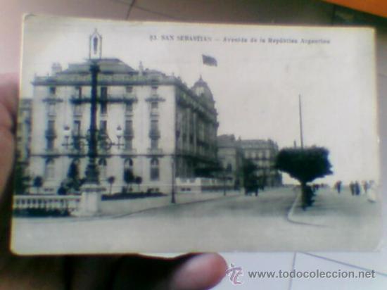 Cartoline: Postal fotografica antigua s/c Av de Republica Argentina San Sebastian n&ordm;83 Hnos Mayor(b9)