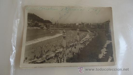 Postais: POSTAL O FOTOGRAF&Iacute;A ANTIGUA DE LA PLAYA CONCHA, SAN SEBASTIAN, A&Ntilde;O 1947, FOT. GALARZA