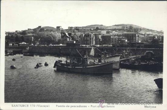 Postales: SANTURCE(VIZCAYA).- PUERTO DE PESCADORES