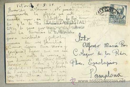 Postales: VITORIA - LA FLORIDA - CIRCULADA 1938 - Foto 2
