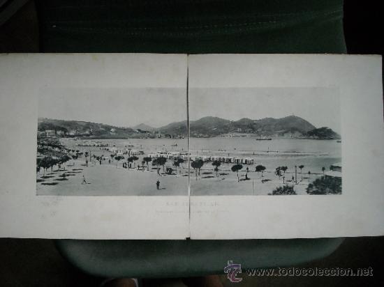 Postales: LAMINA FOTO DOBLE HAUSER Y MENET 1891, SAN SEBASTIAN PANORAMA DESDE LA CONCHA