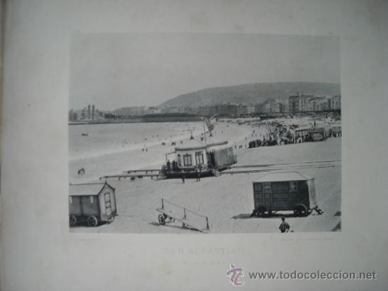 Postcards: LAMINA FOTO HAUSER Y MENET 1891, SAN SEBASTIAN PLAYA DE BA&Ntilde;OS