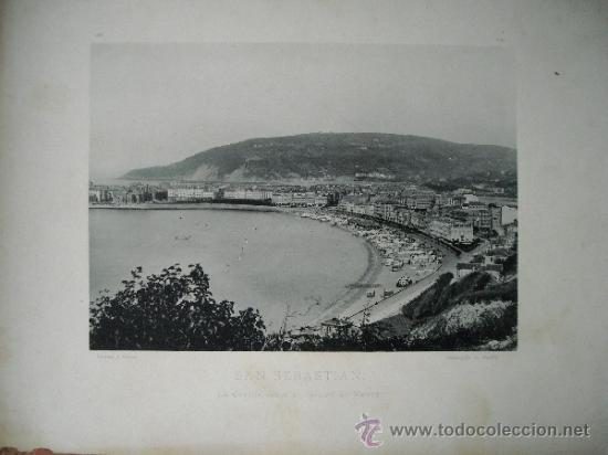Postales: LAMINA FOTO HAUSER Y MENET, 1891,SAN SEBASTIAN, LA CONCHA DESDE EL MOLINO DEL VIENTO