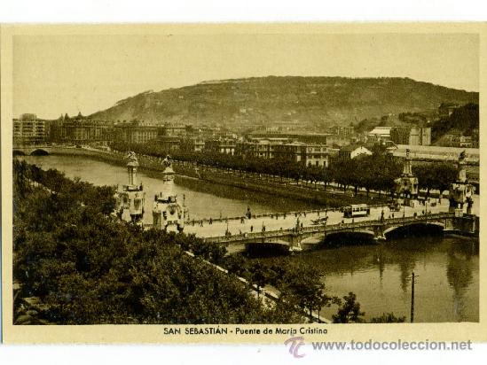 Cartoline: postal nueva (sello tienda rev)- san sebastian / gipuzkoa / pte m&ordf; cristina - hsm / arribas - tren
