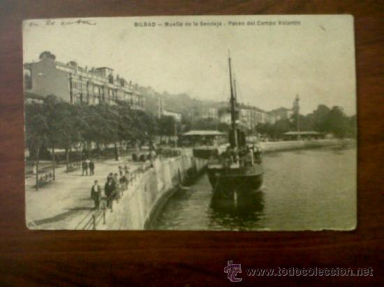 Postkarten: POSTAL BILBAO-MUELLE DE LA SENDEJA-PASEO DEL CAMPO VOLANTIL-ESCRITA 1913-ALMACENES AMANN