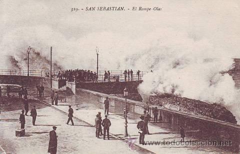 Postales: SAN SEBASTIAN. El Rompe Olas (329). - Foto 1