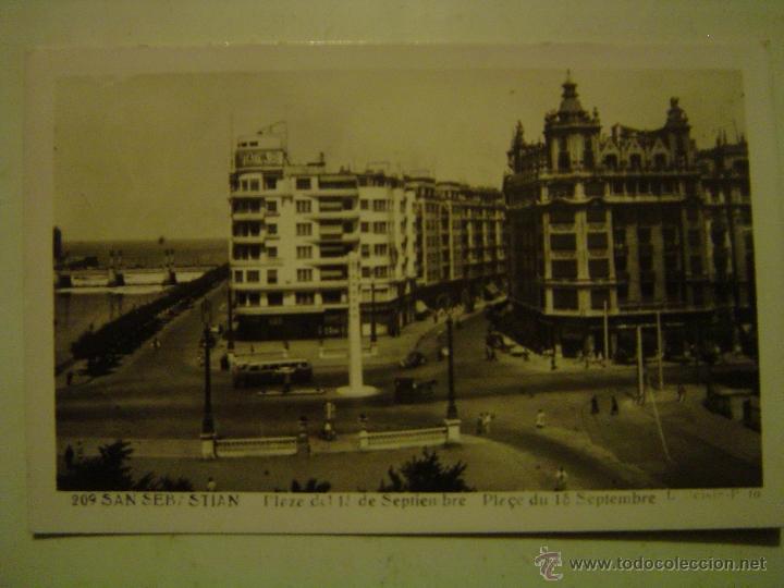 Postais: POSTAL DE SAN SEBASTI&Aacute;N-209.- PLAZA DEL 13 DE SEPTIEMBRE.