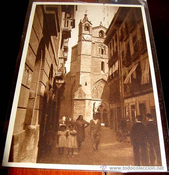 Postais: ANTIGUA POSTAL DE SAN SEBASTIAN- IGLESIA DE SAN VICENTE- GALARZA- CIRCULADA CON SELLO A&Ntilde;OS 50